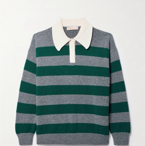 &Daughter Sweaters - Striped Gray and Green Sweater
